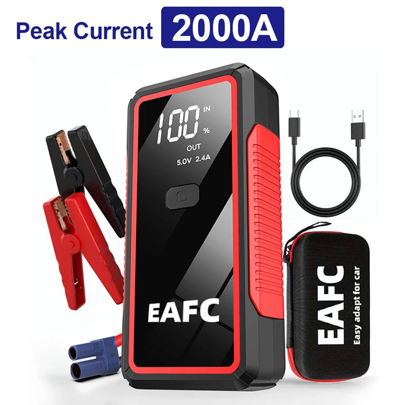 Car Jump Starter 2000A Peak Current Portable Battery Booster Power Bank Starting Device Car Starter for Petrol Diesel 6.0L/4.0L