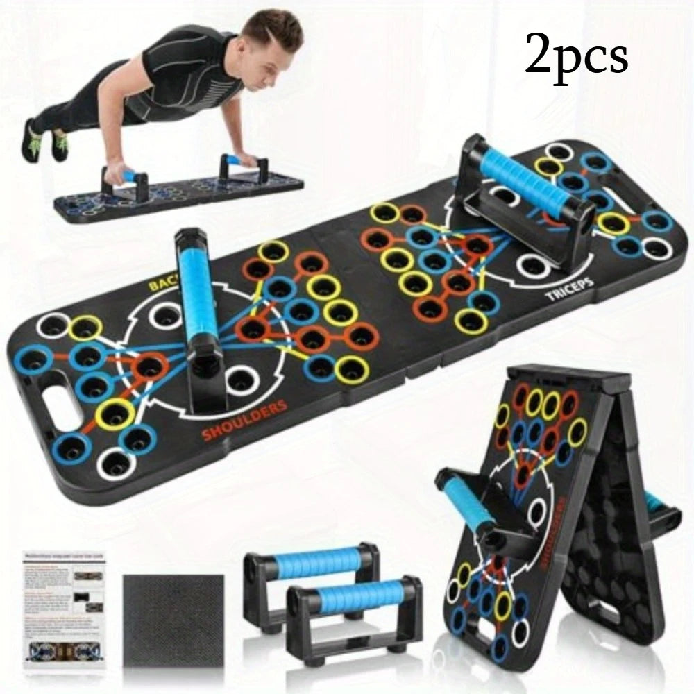 All-in-One Push Up Board for Men & Women, 56 Adjustable Angles, Foldable Home Fitness Equipment with Exercise Guide