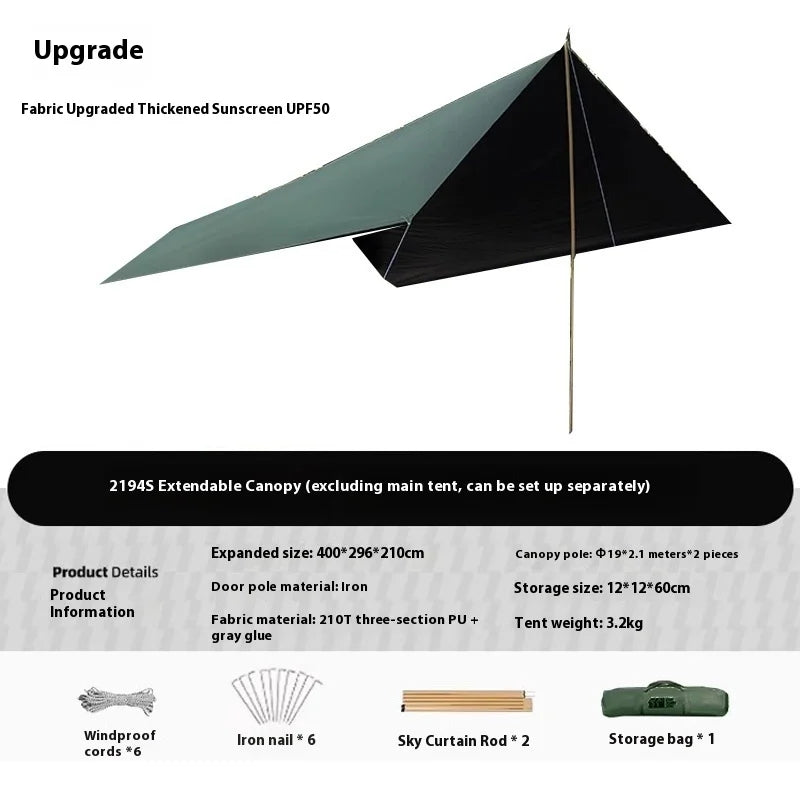 Large Camping Inflatable Air tent 4-6 people Waterproof Tent Hiking Camping Tent Traveling hexagonal Awning tent with Canopy