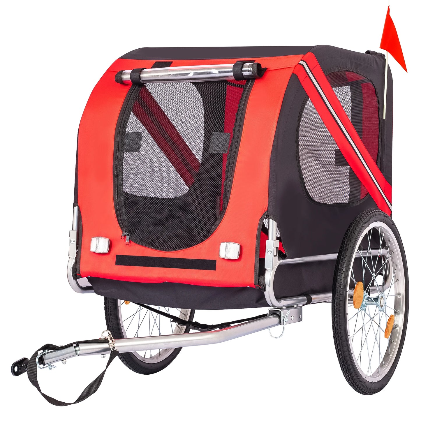 Steel Dog Bike Trailer with Universal Bicycle Coupler Folding Pet Cart Bicycle Carrier Max 40kg Water Resistant Pet Bike Trailer