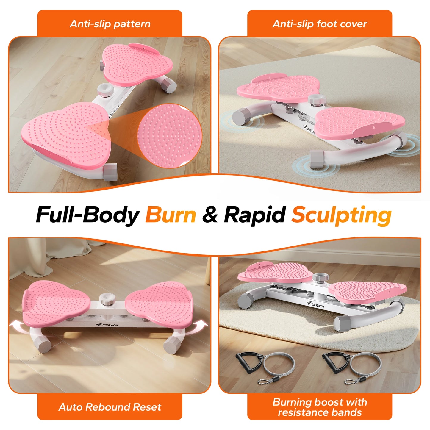 MERACH Waist Twisting Fitness Tool Exercise Twist Boards Waist Twister Machine Balance Board for Foot Massage and Weight Loss