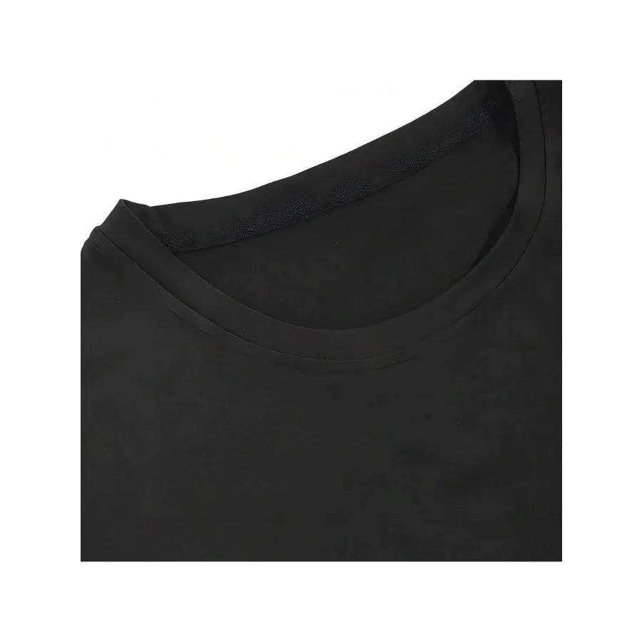 【New style】Plus Size - Women'S Oversized V-Neck T-Shirt With Route 66 Graphic - Classic American Journey Design Black Short Sle