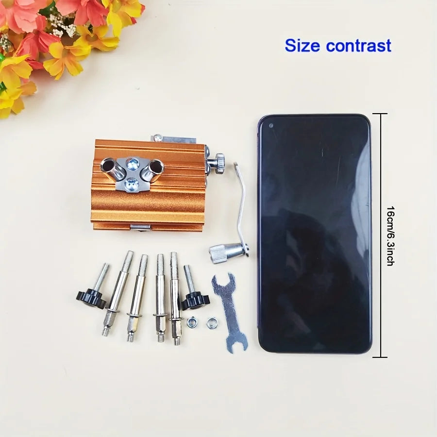 1 Set of Chainsaw Sharpener Kit, Portable Chainsaw Sharpener, Hand-Cranked Chainsaw Sharpening Tool, with 4 Dual-Purpose Carbide Sharpening Heads, Extended Guide Sleeve Design, Chainsaw Sharpening Clamp, Used for Quick Sharpe