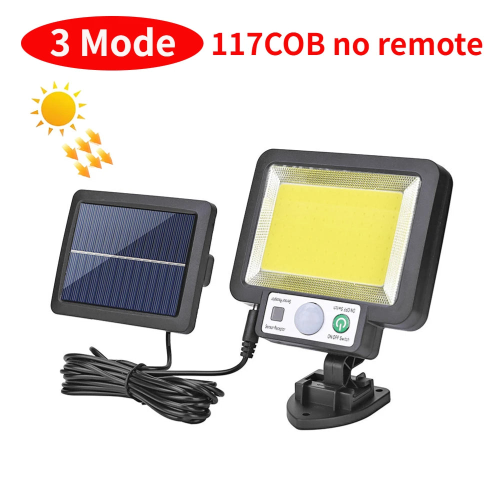 LED Solar Split Wall Lamp 3 Mode Waterproof Motion Sensor Lamp Security Outdoor Street Lighting Solar Lamp for Garden Wall Light