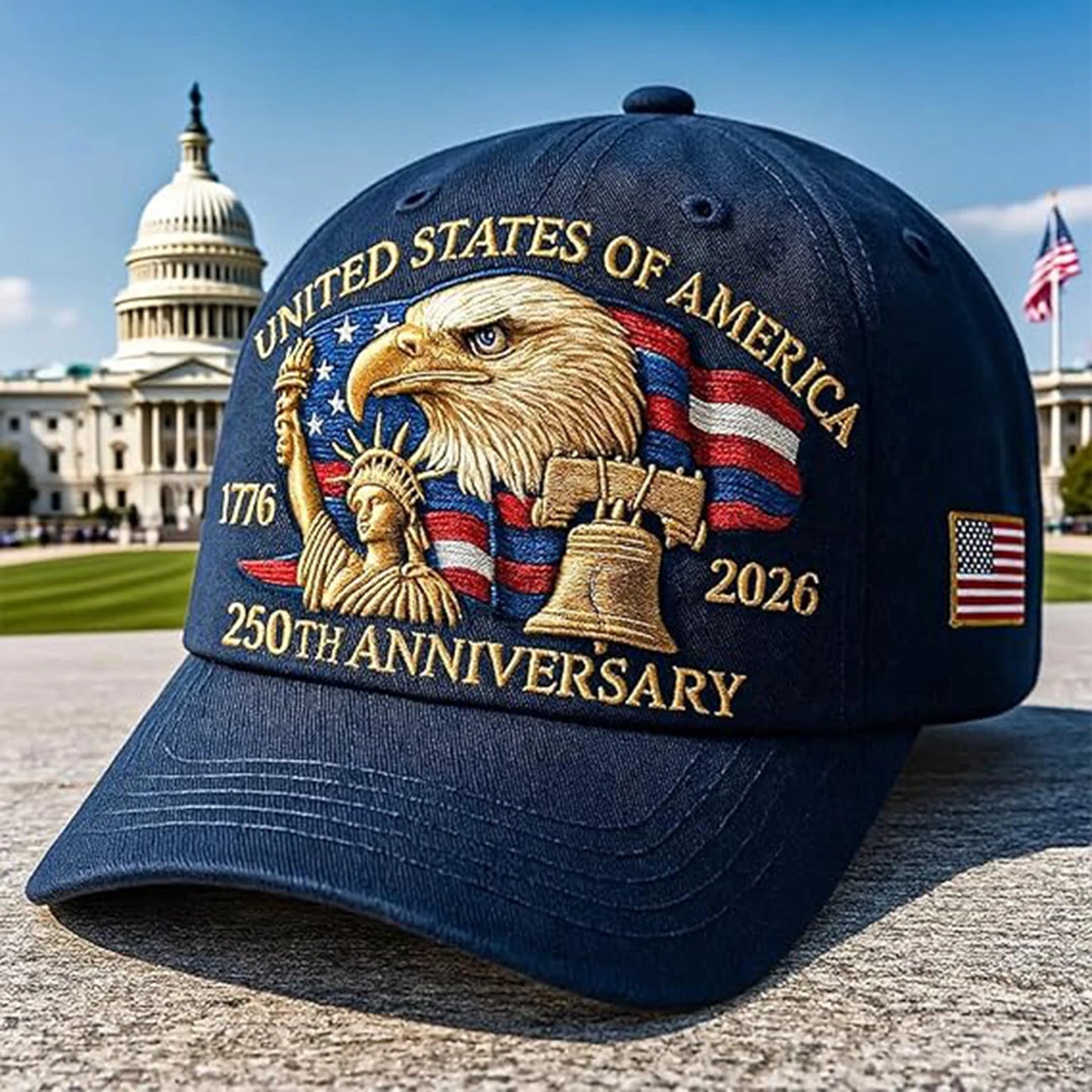 USA 250th Anniversary Cap Patriotic Baseball Cap US 250th Anniversary Tribute Hat Trucker Hat for Men and Women