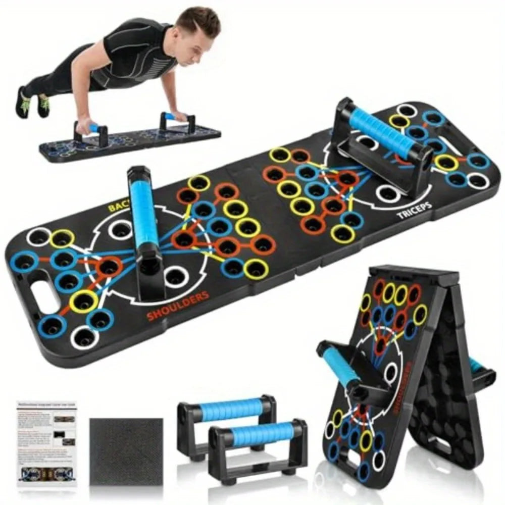All-in-One Push Up Board for Men & Women, 56 Adjustable Angles, Foldable Home Fitness Equipment with Exercise Guide