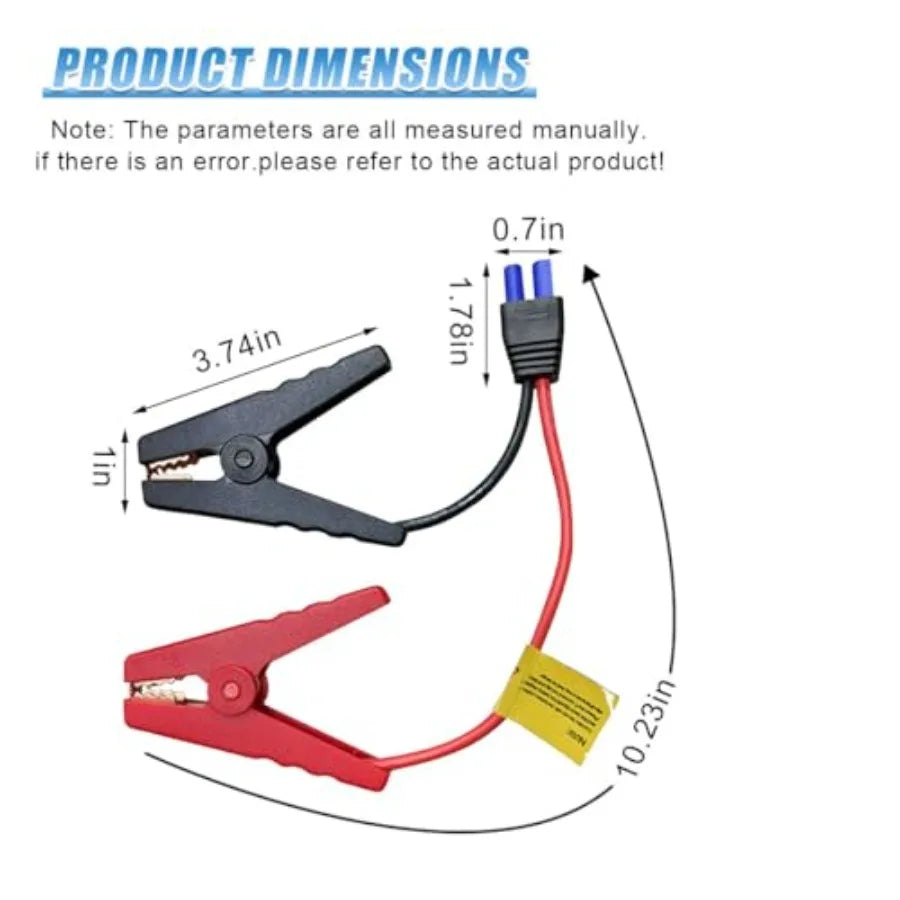 EC5 Jumper Starter Cable with Battery Clamps, 12V 10AWG EC5 Connector Replacement Alligator Clip, Portable Emergency Car Jump S