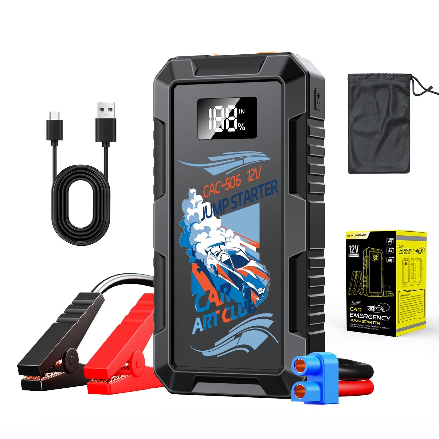 20000mAh Car Battery Jump Starter Portable Car Battery Booster Charger Booster Power Bank Starting Device 12V Gas Vehicles