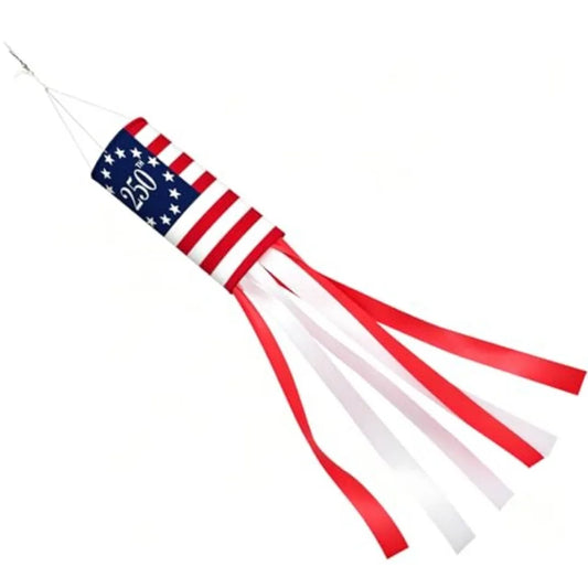 250th Anniversary Windsocks, 40 Inch Red White 250th Flag WindSock for 4th of July Outside Decor Patriotic Memorial Day Decorat