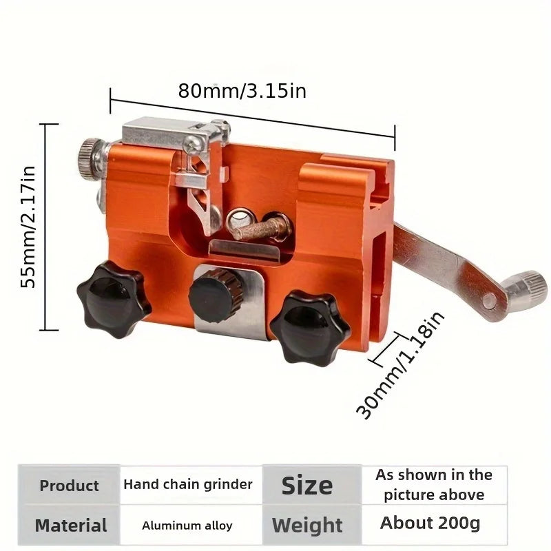 Portable Hand Chain Grinder Chain Clamp Sharpening Tool Quick Grinding for Chainsaw Chains Ideal Handheld Maintenance Equipment