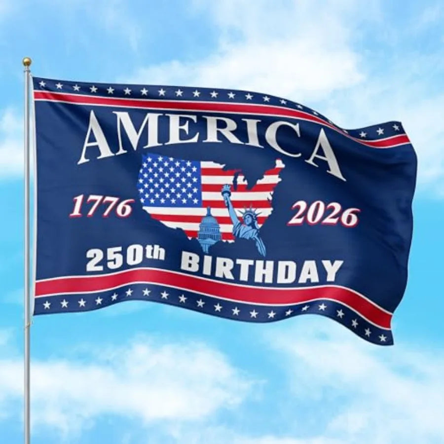 250 Year American Anniversary Flag - American Flags for Outside, Double Sided 3 Layers, 1776-2026 America 250th Birthday 4th of