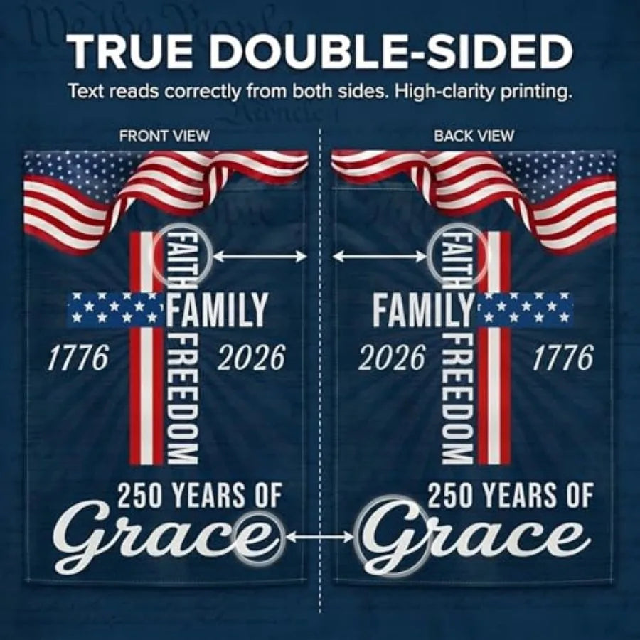 Waterproof Thickened 250 Anniversary USA Flag, Outdoor USA 250th Anniversary Merchandise God Bless America Small Garden Flag.