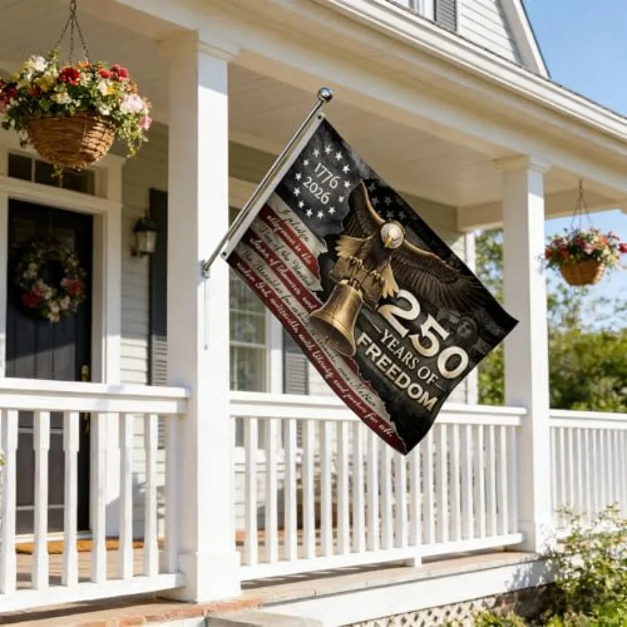 USA 250th Anniversary Flag 3x5 Ft, Double Sided American Commemorative Flag for Outdoor House Garden Yard, Patriotic 4th of Jul