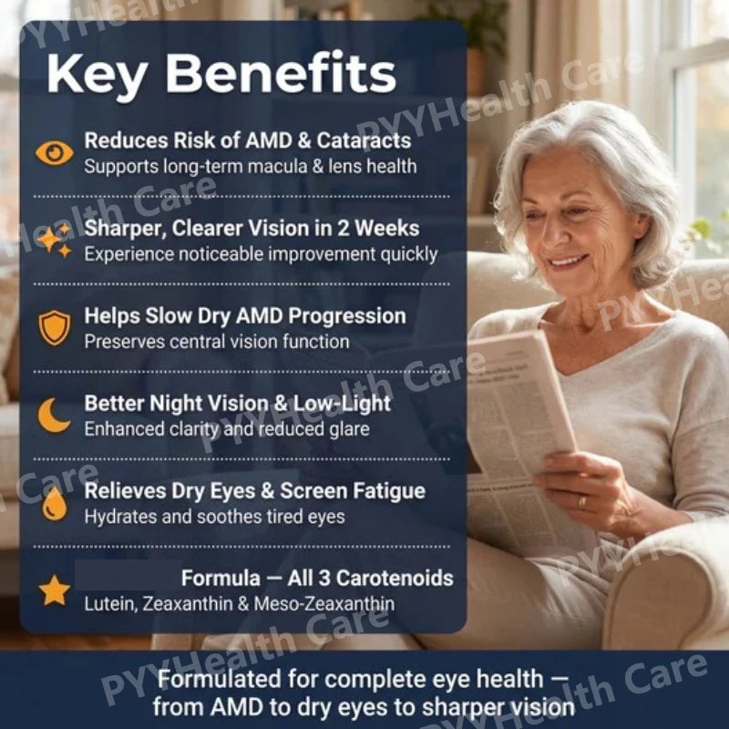 15-in-1 Advanced Eye Formula Supplement with Lutein Zeaxanthin Bilberry& Premium Nutrients Supports Healthy Vision 60Veggie Caps