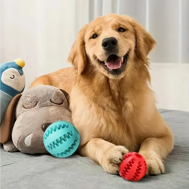 1-Pack Dog Puzzle Toy with Rope Handle - 18×5cm Treat Dispensing Rubber Ball, Mental Stimulation Toy for Boredom Relief