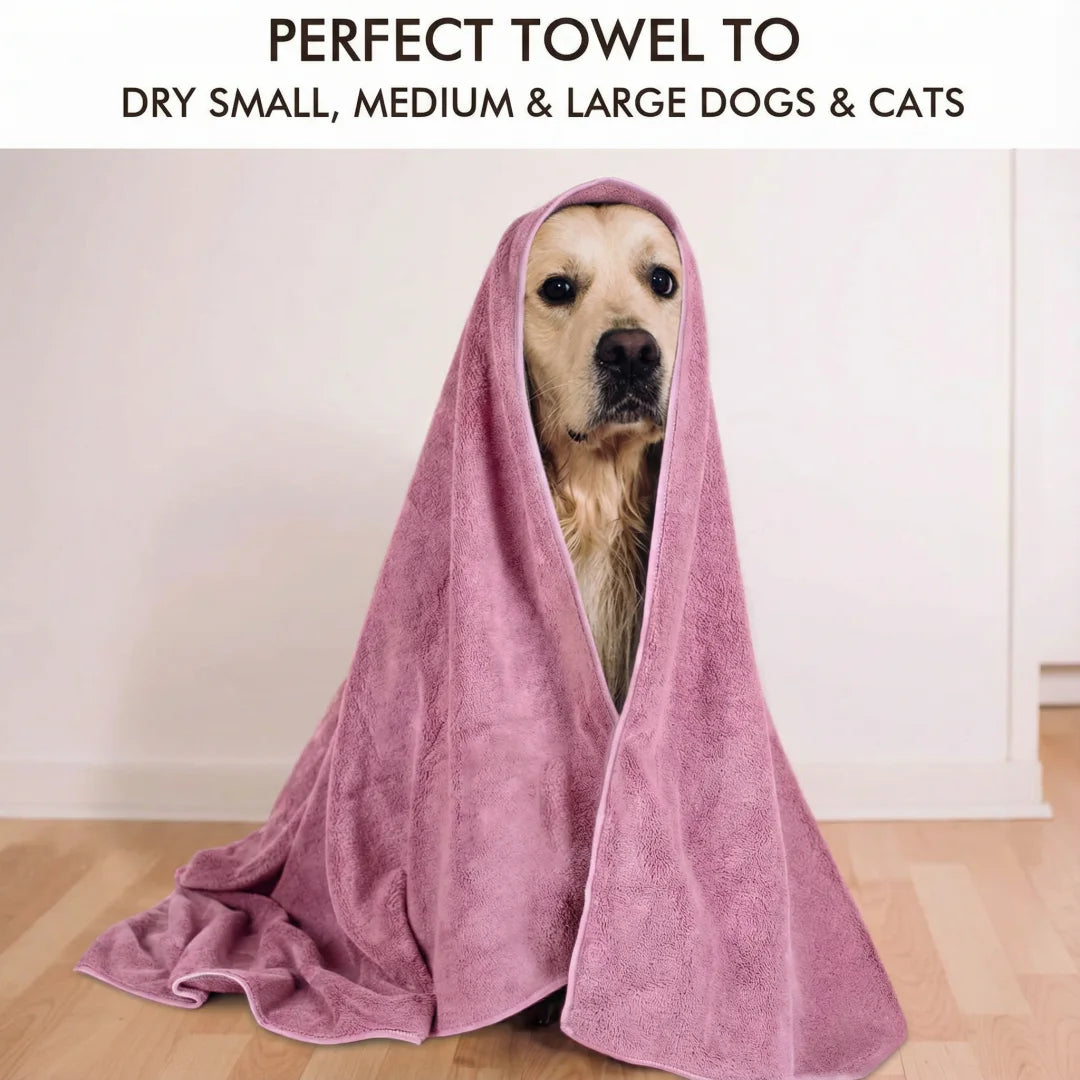 Super Absorbent Dog Bath Towel - Quick-Drying Soft Pet Towel for Small Large Dogs Puppy Grooming