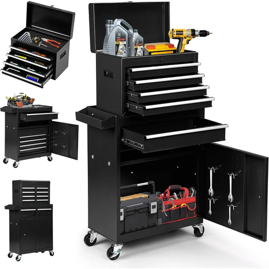 5-Drawer Rolling Tool Chest with Wheels,