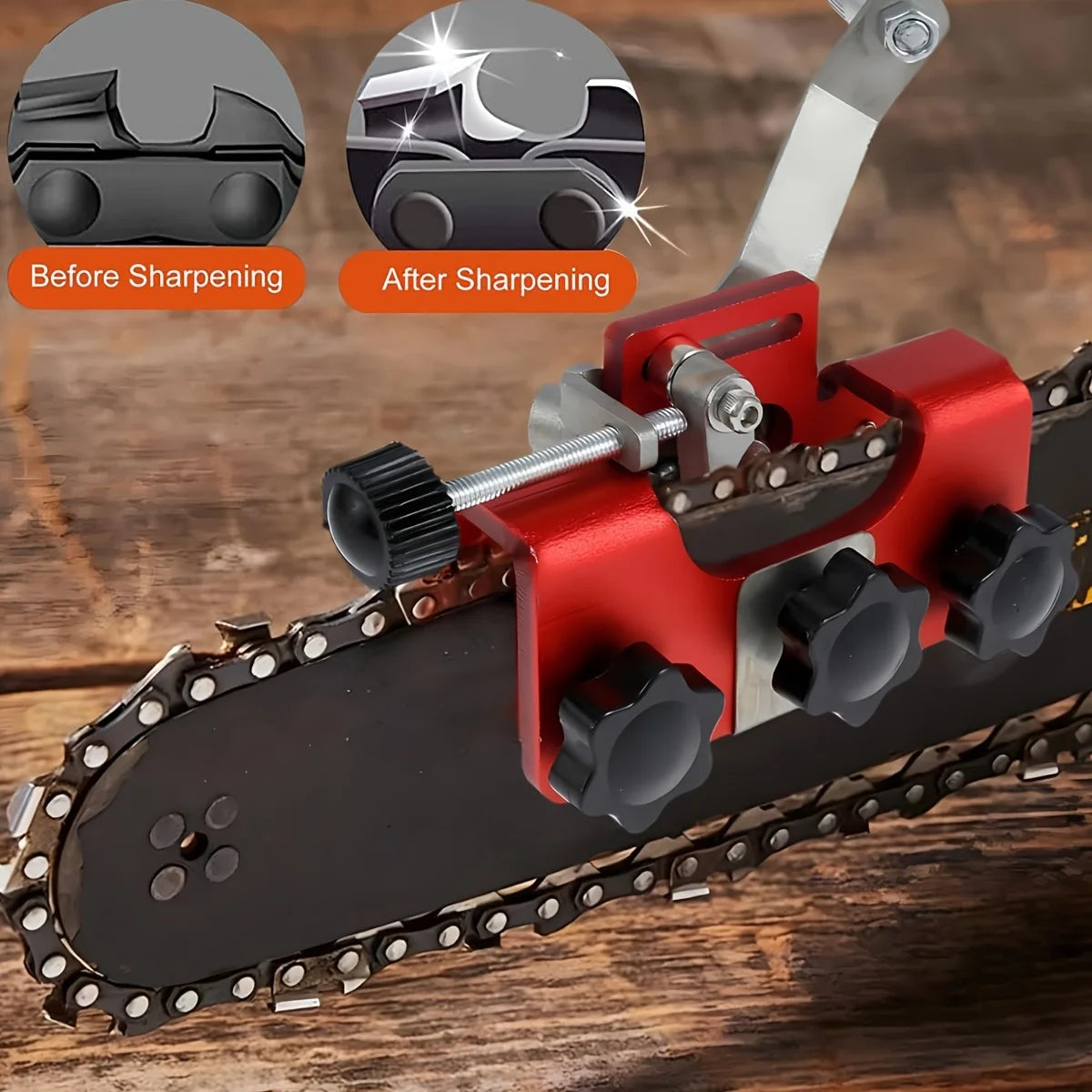 Fast Chainsaw Sharpening Kit, Portable Hand Crank Chain Saw Sharpener Tool, Sharpener Accessories