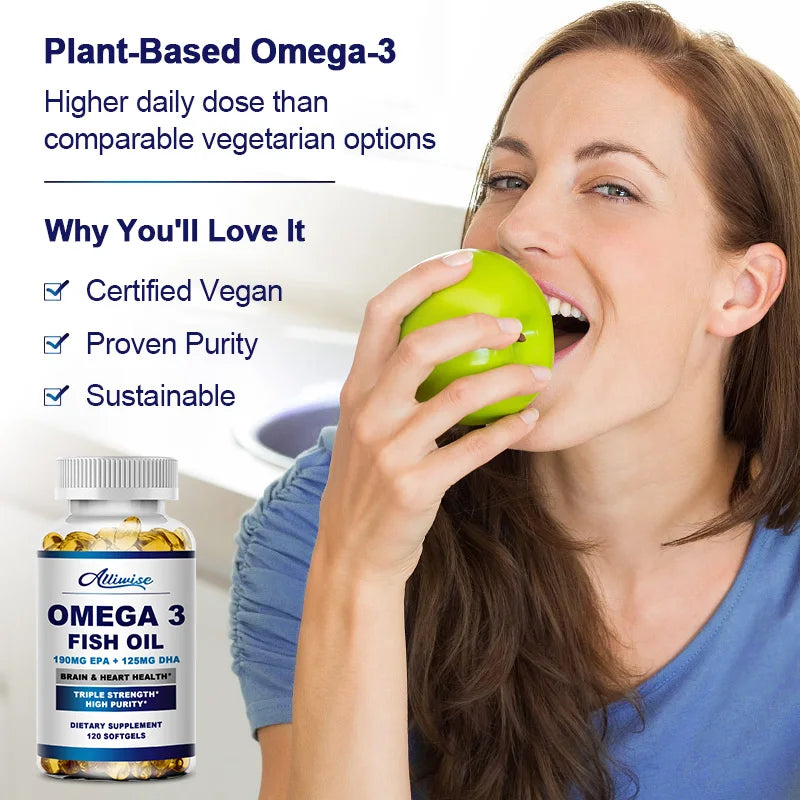 Omega 3 Fish Oil Capsules With Epa & Dha For Heart, Brain And Immune Support Eye And Skin Health Gluten-Free