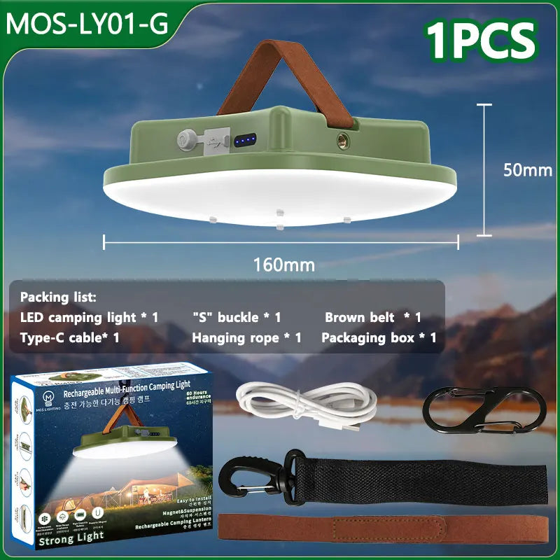 MOSLIGHTING Solar Chargin Tent Strong Light with Magnet Zoom Portable Torch Camping lantern Work Maintenance Lighting 80W LED