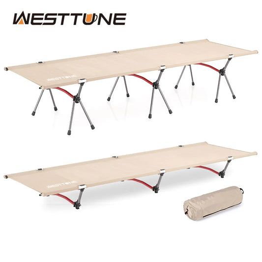 WESTTUNE Camping Cot Portable Folding Bed Ultralight Aluminum Alloy Sleeping Cot for Outdoor Hiking Backpacking Travel