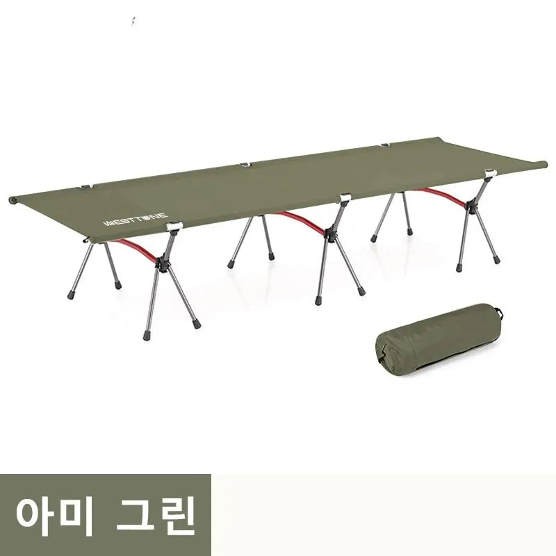 WESTTUNE Camping Cot Portable Folding Bed Ultralight Aluminum Alloy Sleeping Cot for Outdoor Hiking Backpacking Travel