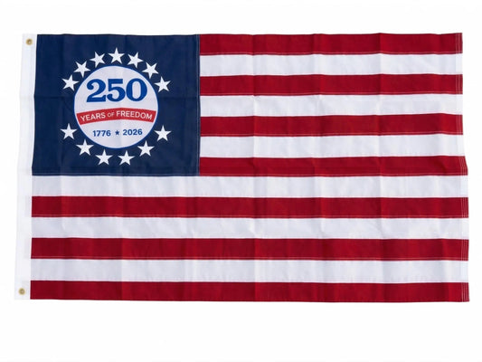 2026 250th Anniversary USA Flag 3x5 Ft True Double Sided American Commemorative Flags Embroidered Stars Heavy Duty 210D Nylon