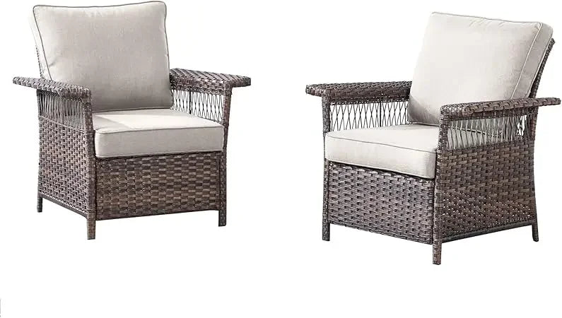 Outdoor terrace chair wicker chair -2-piece rattan terrace furniture chair with sturdy frame