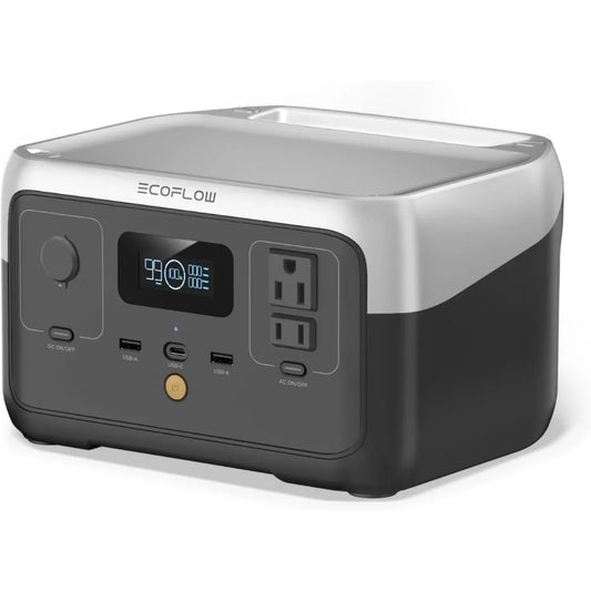 Portable Power Station 256Wh LiFePO4 Battery Fast Charging 600W AC Outlet Solar Generator for Outdoor Camping RV Home