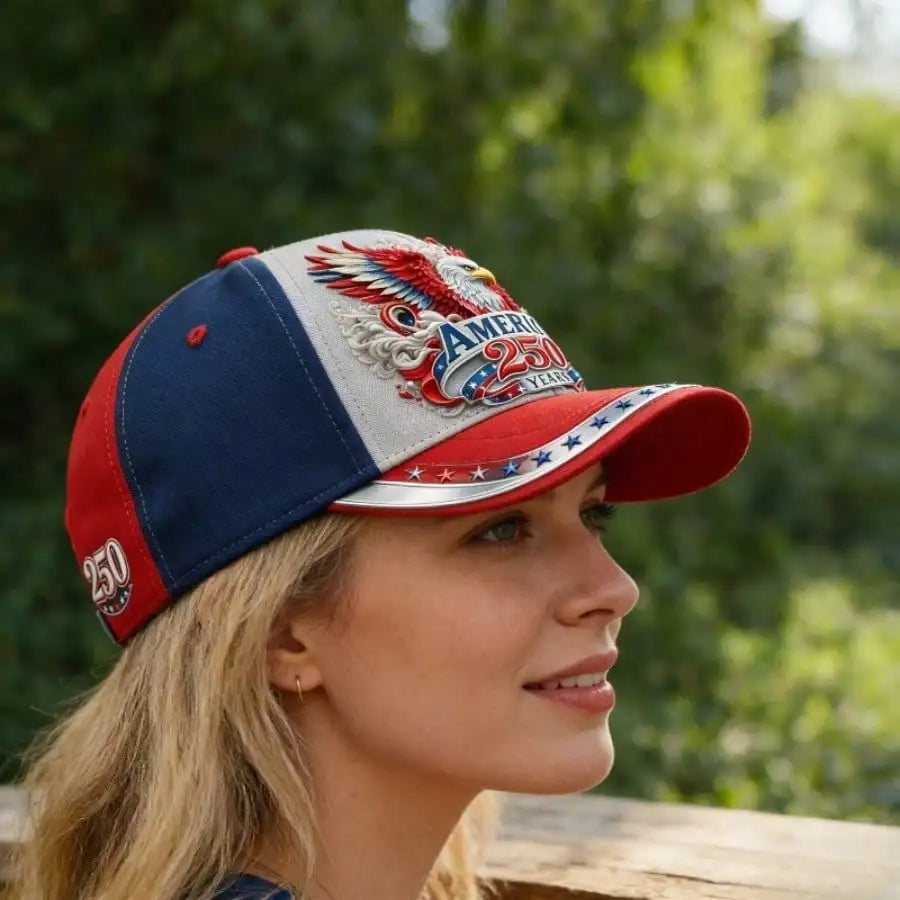 250th Anniversary Patriotic Baseball Cap, Red Eagle American Themed Unisex Hat, Adjustable Polyester Cap,best Gift for Patriots