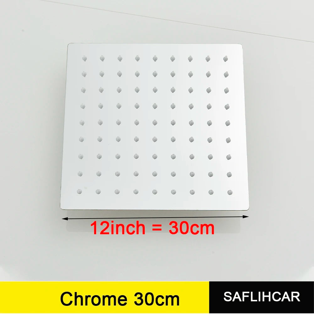 Bathroom Shower Head Chrome Ultrathin Rainfall Bath Head Wall Mounted Stainless Steel Bathroom Shower Accessories
