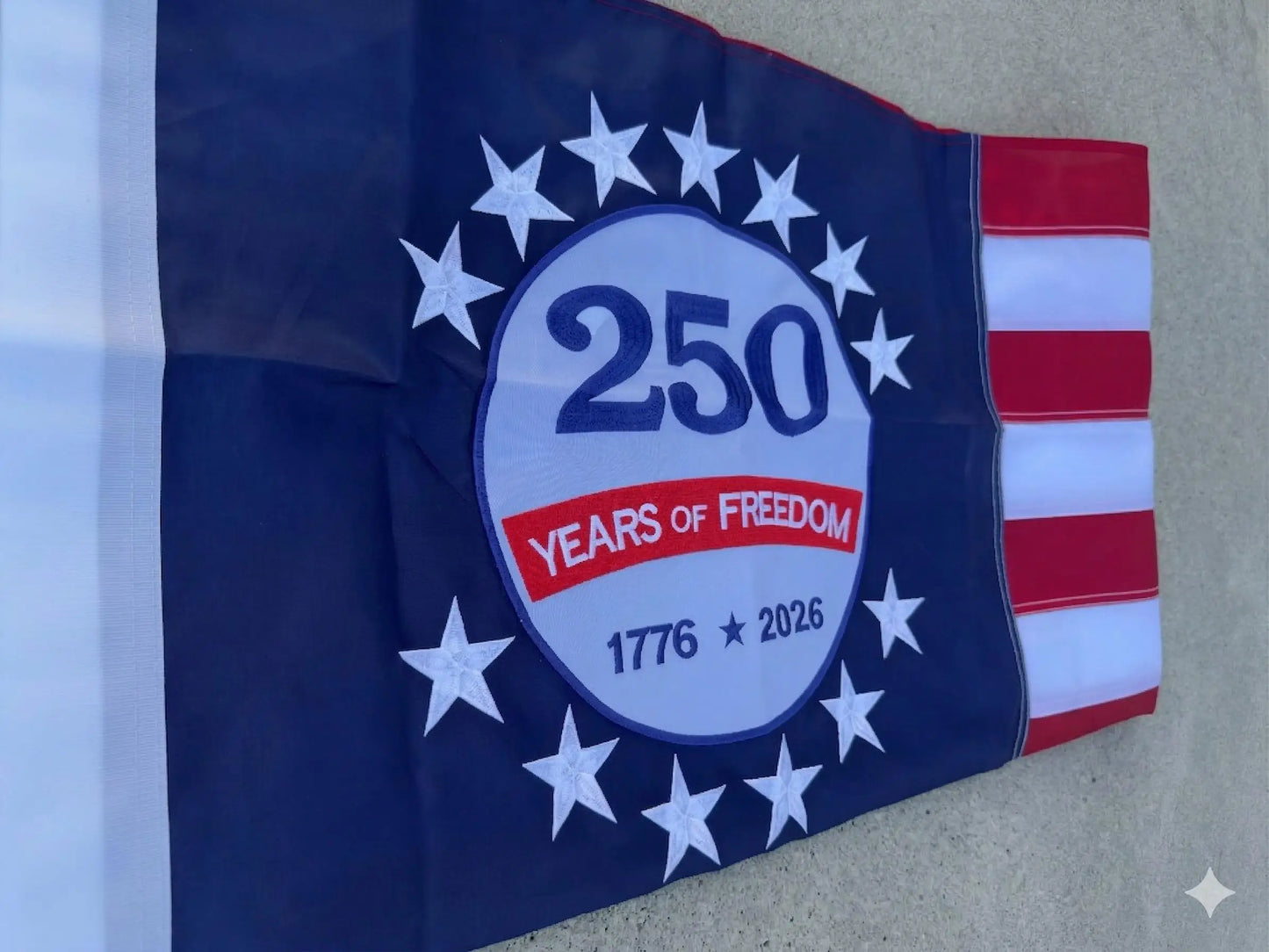 2026 250th Anniversary USA Flag 3x5 Ft True Double Sided American Commemorative Flags Embroidered Stars Heavy Duty 210D Nylon