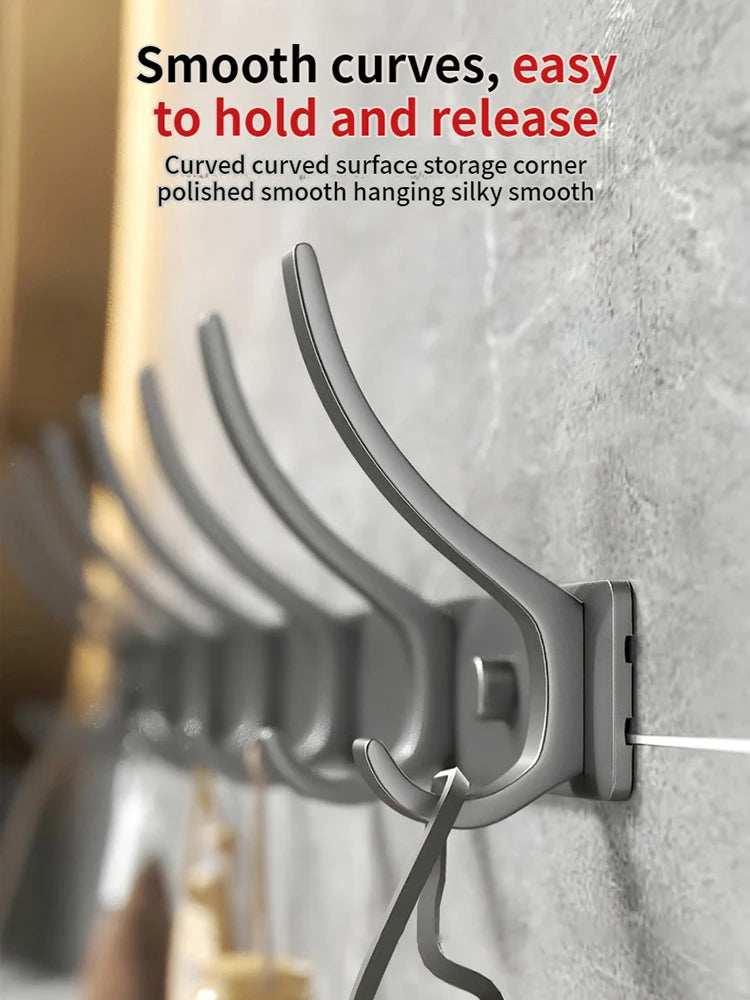 no drill Door Behind Hook Storage Wall Hanging Clothes Hanger Coat Hook Punch-free Hanger Bedroom Organizer Storage Kitchen Acce