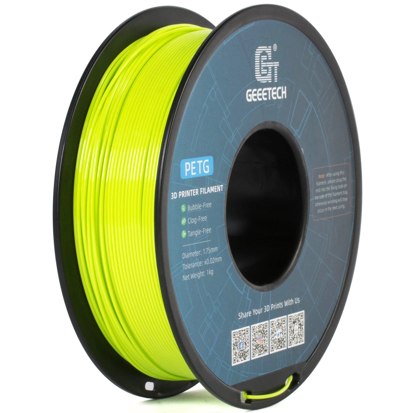 GEEETECH 1Kg 1.75mm 100% PETG Filament For 3D Printer Filament Vacuum Packaging Overseas Warehouses Fast Ship