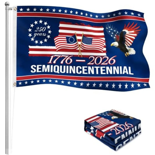 250 Year American Anniversary Flag - American Flags for Outside, Double Sided 3 Layers, 1776-2026 America 250th Birthday 4th of