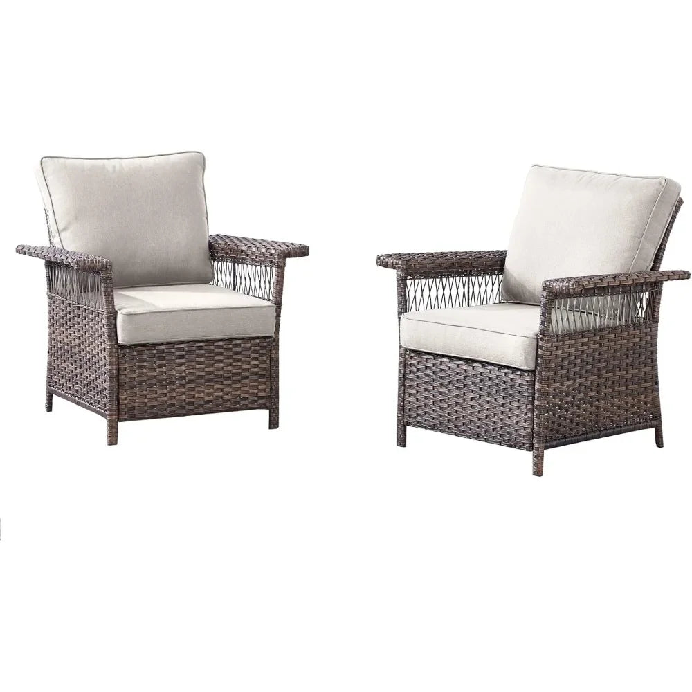 Outdoor terrace chair wicker chair -2-piece rattan terrace furniture chair with sturdy frame