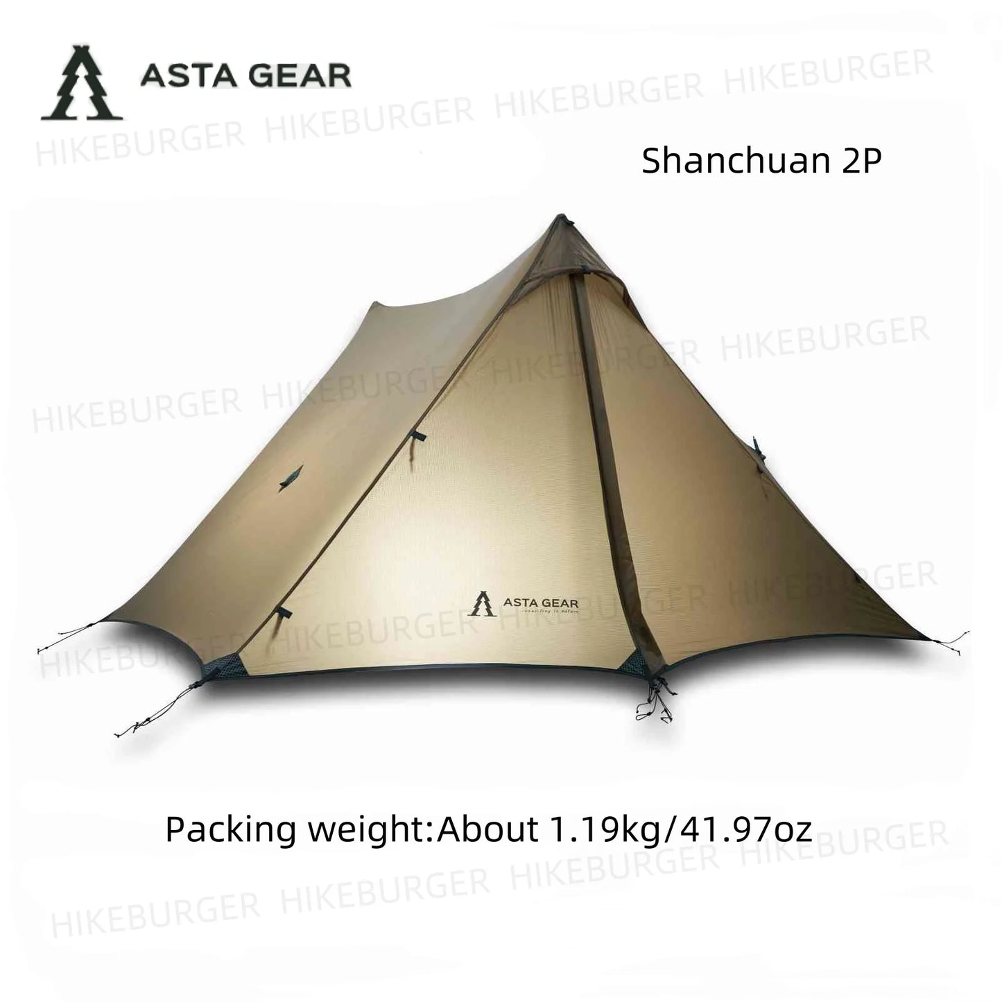 ASTAGEAR Shanchun 2P Ultralight Tarp Tent Outdoor Camping A-shaped Tent Hiking Climbing Mountaineering Waterproof Windproof