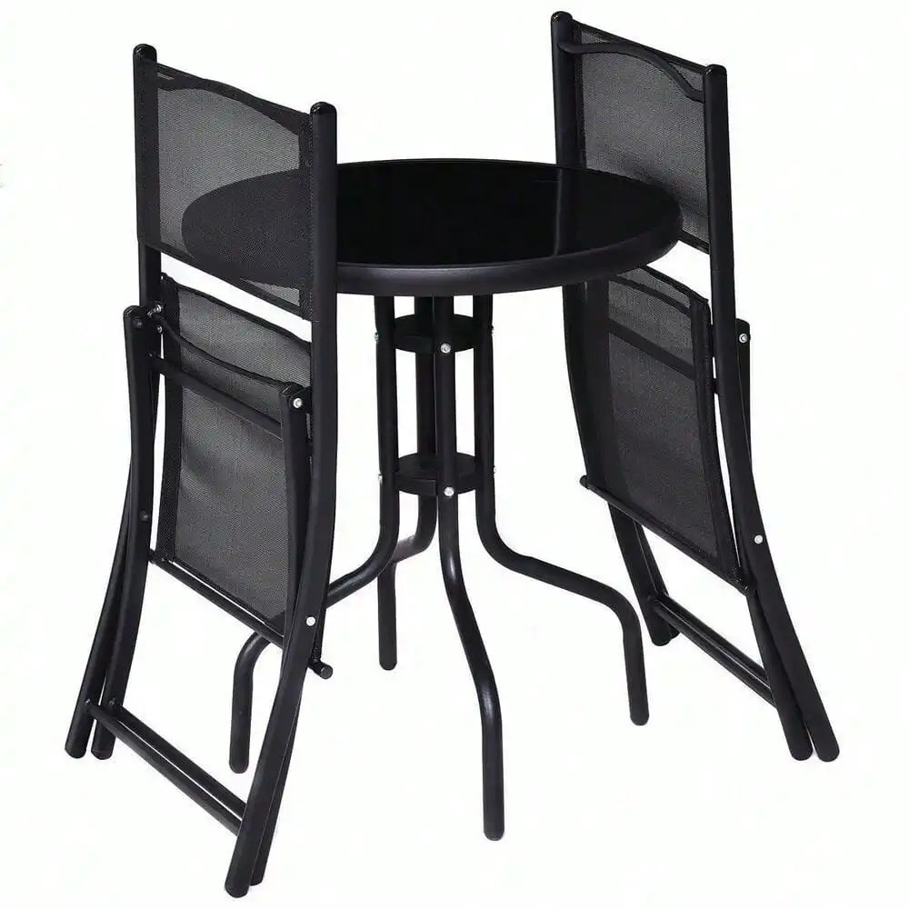 Bistro Set Garden Backyard Table Folding Chairs Outdoor Patio Furniture