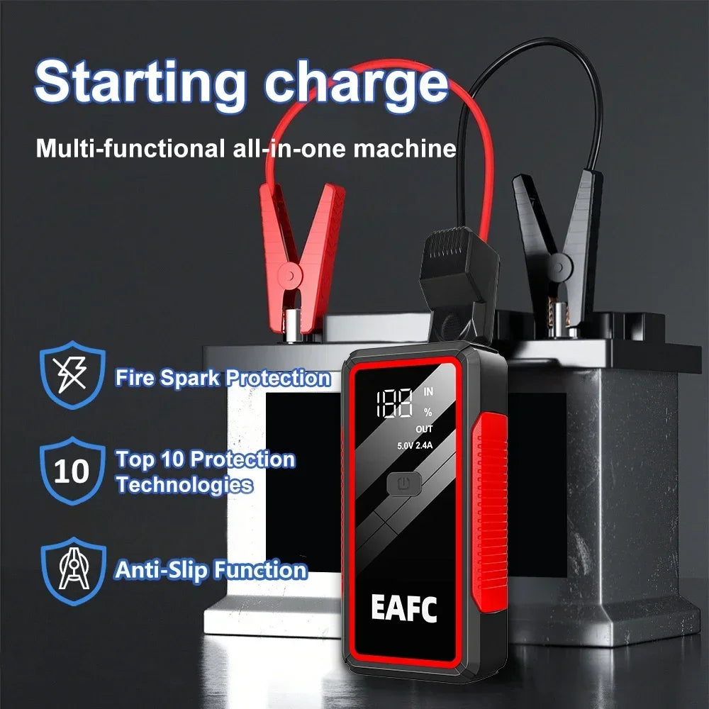 Car Jump Starter 2000A/1200A/600A Battery Charger Emergency Power Bank Booster with LED Lighting Starting Device for 12V Cars