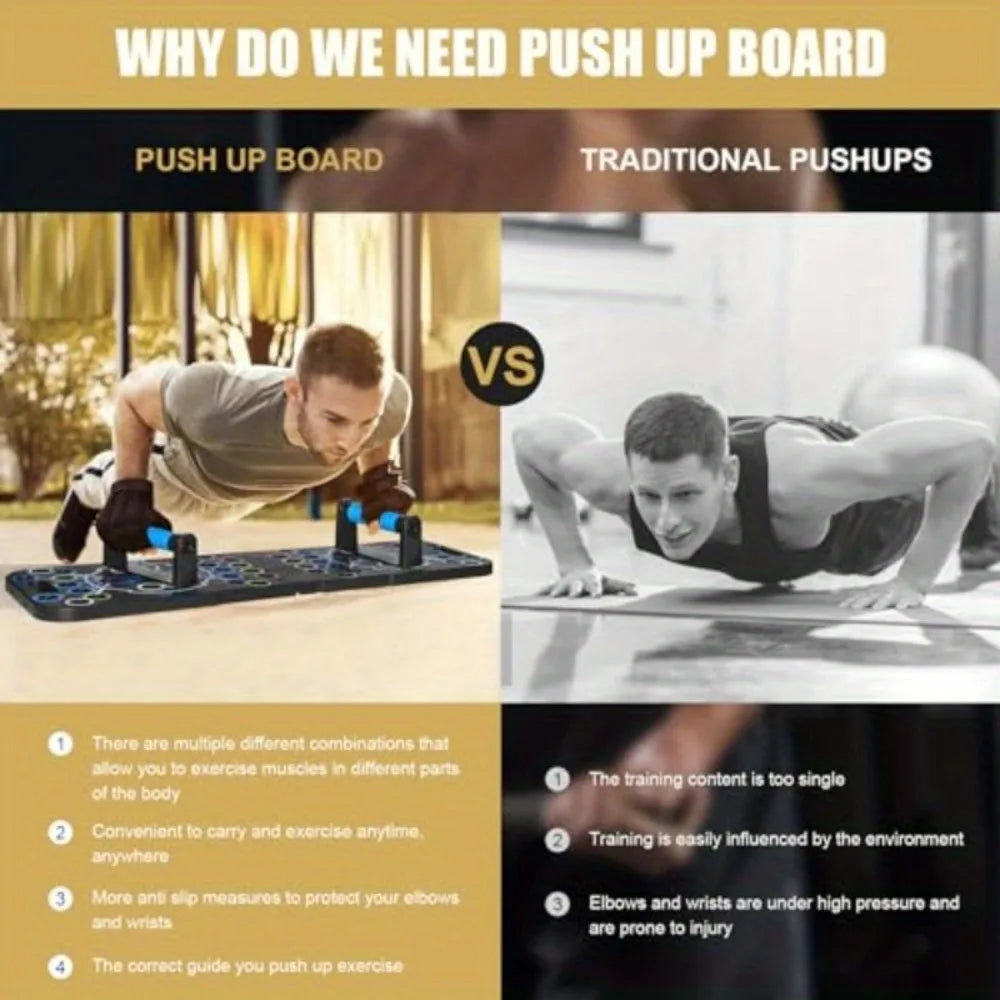 All-in-One Push Up Board for Men & Women, 56 Adjustable Angles, Foldable Home Fitness Equipment with Exercise Guide