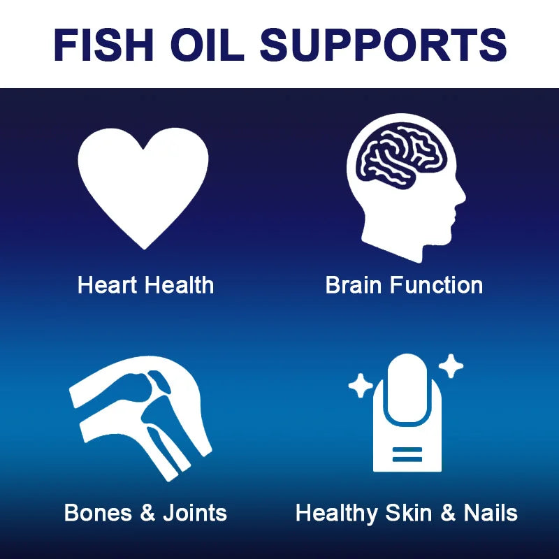 Omega 3 Fish Oil Capsules With Epa & Dha For Heart, Brain And Immune Support Eye And Skin Health Gluten-Free