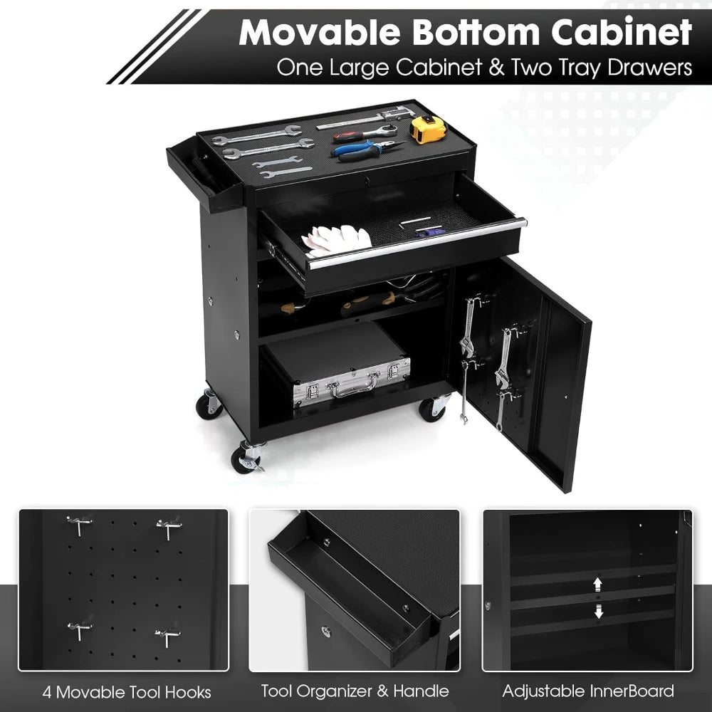 5-Drawer Rolling Tool Chest with Wheels,