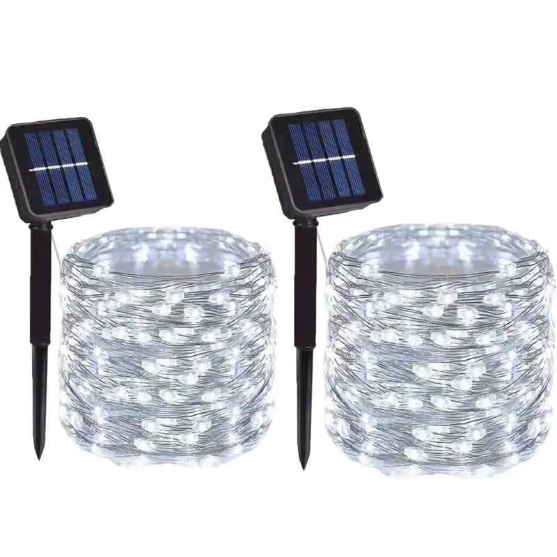 1 2 3 4 5Packs Solar Led Fairy Light Outdoor Christmas Lights 8Modes Copper Wire Lights Waterproof Garden Tree Patio Decor