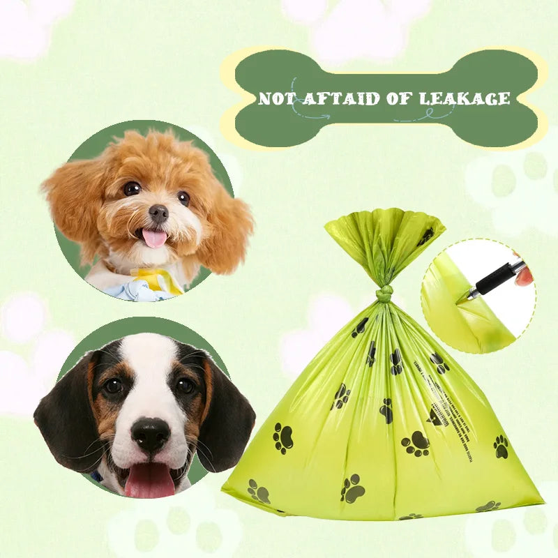 Dog Poop Bags Non-Stick Dog Waste Bags for Dogs Cats Outdoor Home Clean Refill Garbage Bag Pet Supplies 15 Bags/Roll