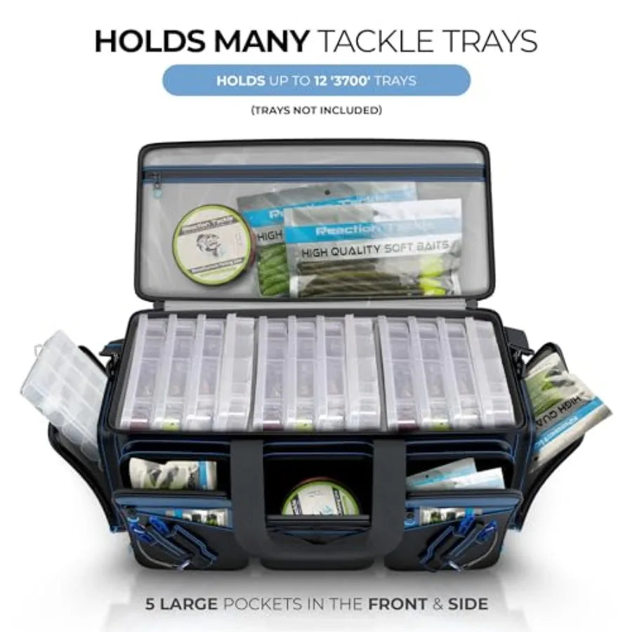 Fishing Tackle Bag Salt Water Resistant Fishing Bag, 1000D PVC Waterproof Material, Tackle Box Organizer with Dividers for 3600