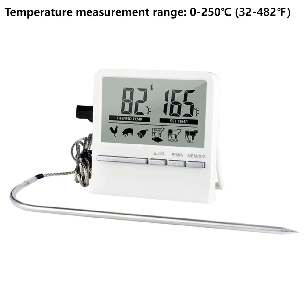 Digital Kitchen Thermometer with 2 Probe Touch Screen Meat Barbecue Food Temperature Measure Tool Steak BBQ Timer Cooking Tools