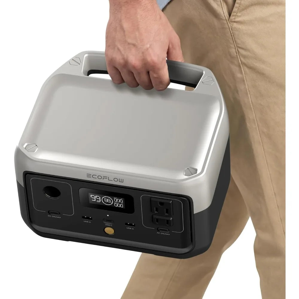 Portable Power Station 256Wh LiFePO4 Battery Fast Charging 600W AC Outlet Solar Generator for Outdoor Camping RV Home