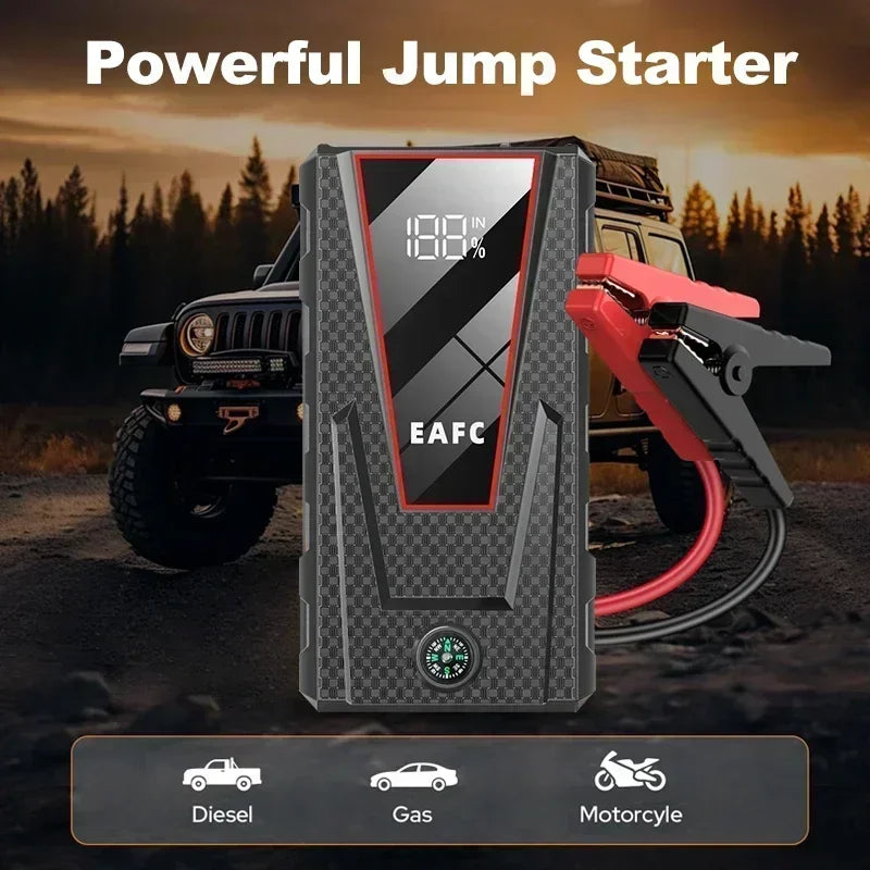 Car Jump Starter 2000A/1200A/600A Battery Charger Emergency Power Bank Booster with LED Lighting Starting Device for 12V Cars