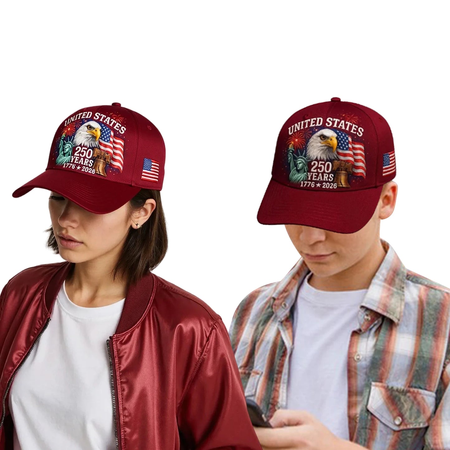 US 250th Anniversary Cap Adjustable Trucker Hat for Men and Women (C)